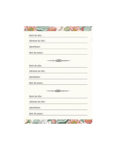 CARNET MOTS DE PASSE IMPRESSIONNISTES