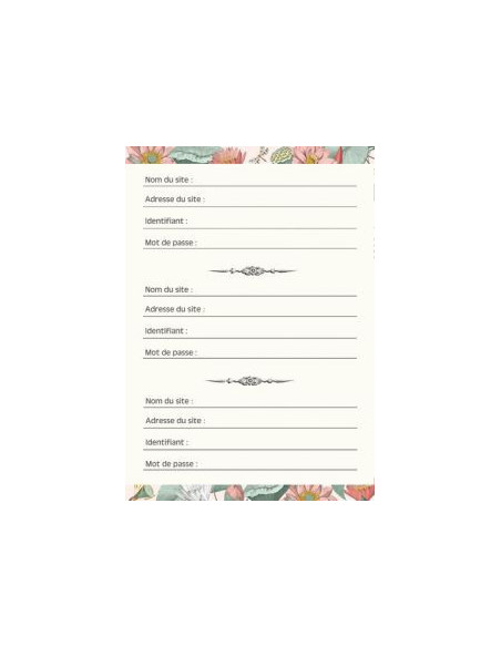 CARNET MOTS DE PASSE PORTE-PLUMES