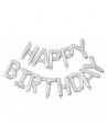 Ballon mylar happy birthday argent
