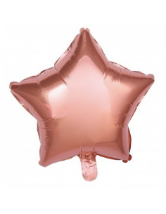 Ballon mylar etoile or rose