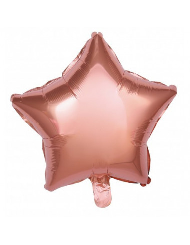 Ballon mylar etoile or rose