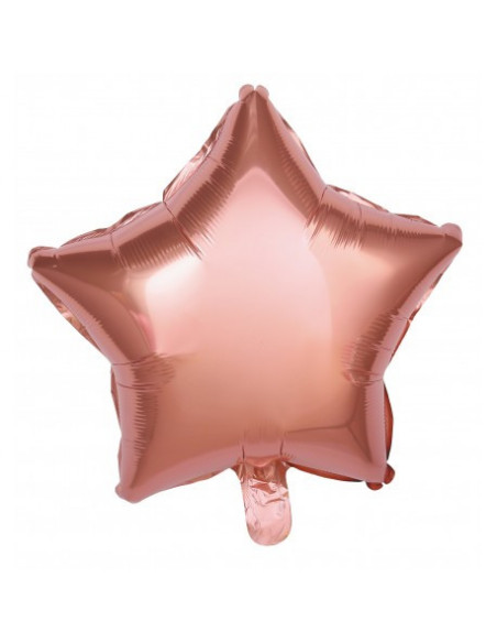 Ballon mylar etoile or rose