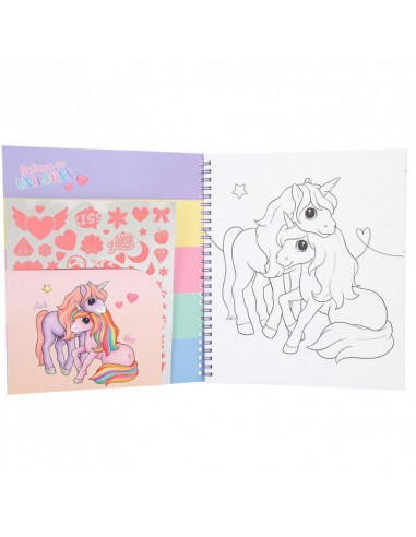 Ylvi Album à colorier avec paillettes licorne