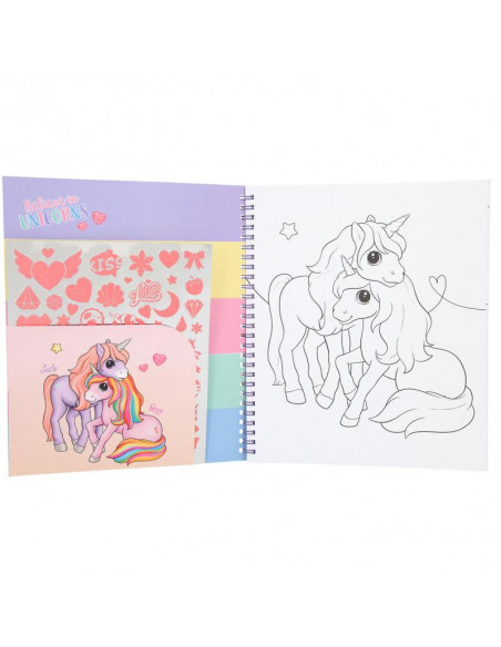 Ylvi Album à colorier avec paillettes licorne