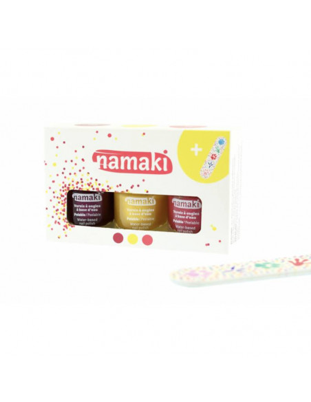COFFRET 3 VERNIS BASE EAU : FRAMBOISE-OR-FUCHSIA