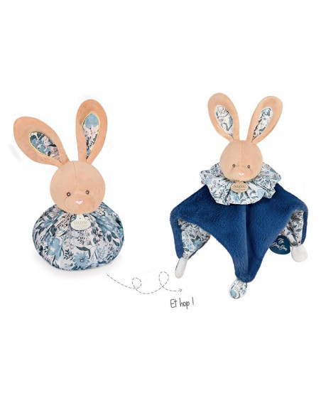 Doudou boule- lapin bleu