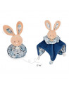 Doudou boule- lapin bleu