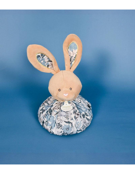 Doudou boule- lapin bleu
