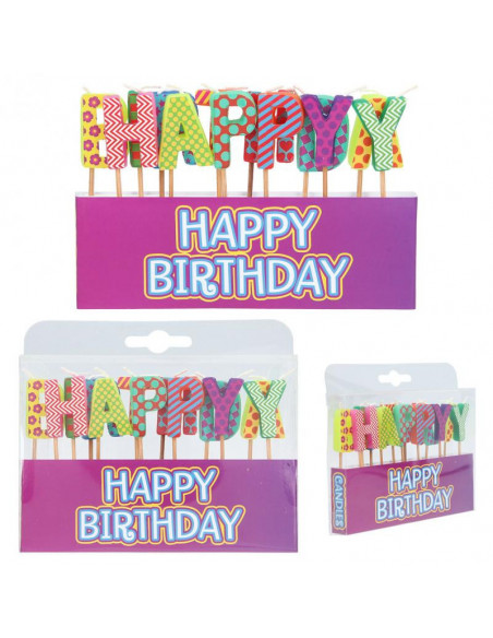 Bougies anniversaire grande : happy birthday