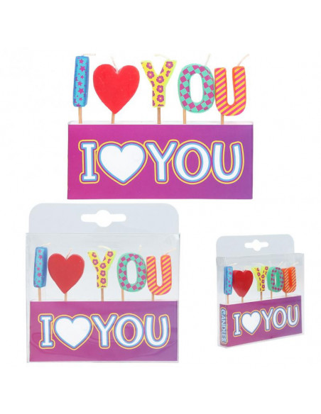 Bougies anniversaire grande : i love you