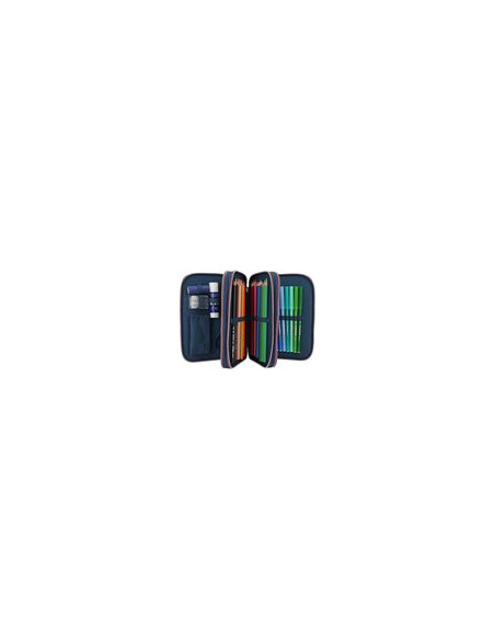 Dino World trousse 3 niveaux paillettes