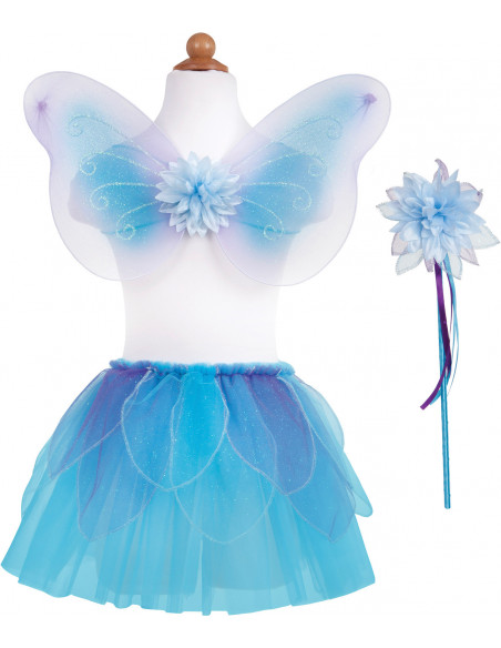 Set ailes, baguette, jupe bleue / 4-7 ans