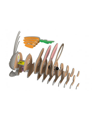 Eugy 3D Lapin - Puzzle écologique animal de ferme