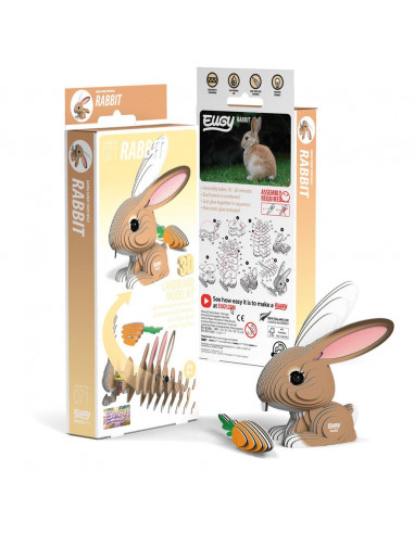 Eugy 3D Lapin - Puzzle écologique animal de ferme