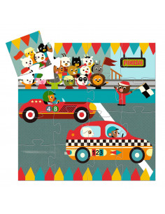 PUZZLE SILHOUETTE - Le bolide 16 pcs - FSC MIX 2