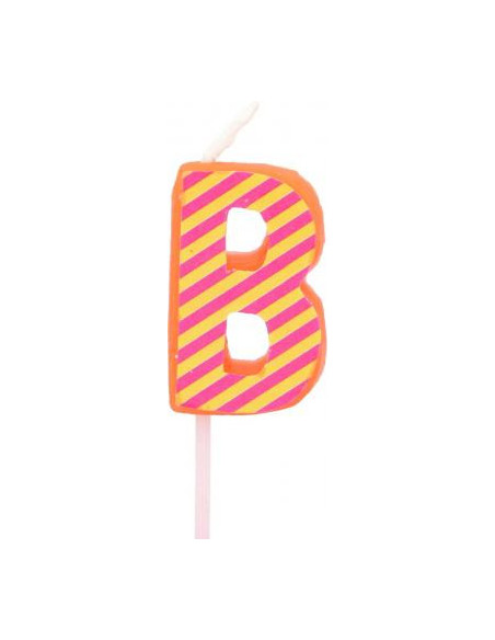 Bougies anniversaire lettre b orange