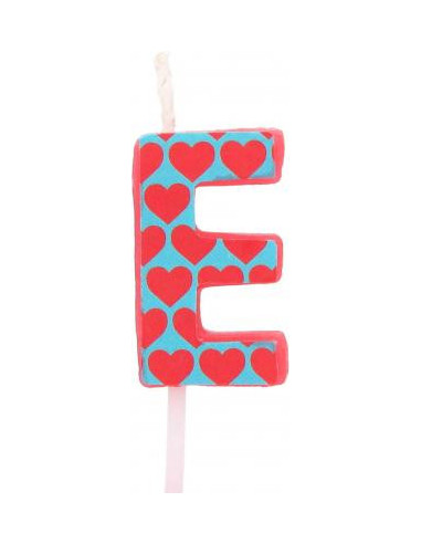 Bougies anniversaire lettre e rouge