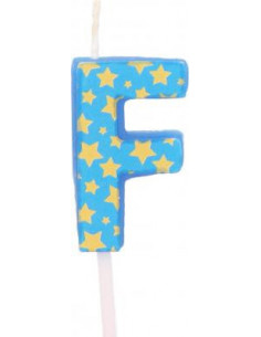 Bougies anniversaire lettre f bleu