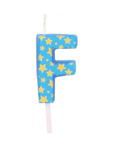 Bougies anniversaire lettre f bleu