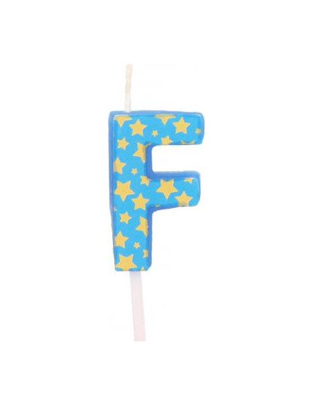 Bougies anniversaire lettre f bleu