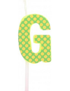 Bougie anniversaire lettre g jaune