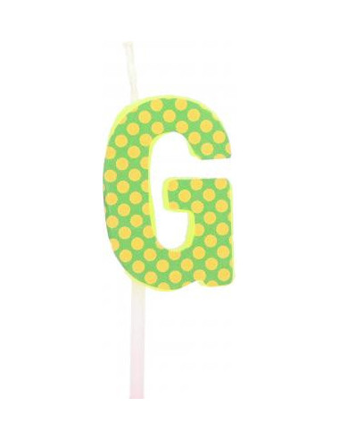 Bougie anniversaire lettre g jaune