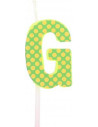 Bougie anniversaire lettre g jaune