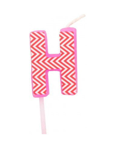 Bougie anniversaire lettre h rouge