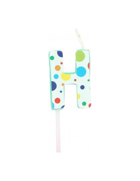 Bougie anniversaire lettre h vert