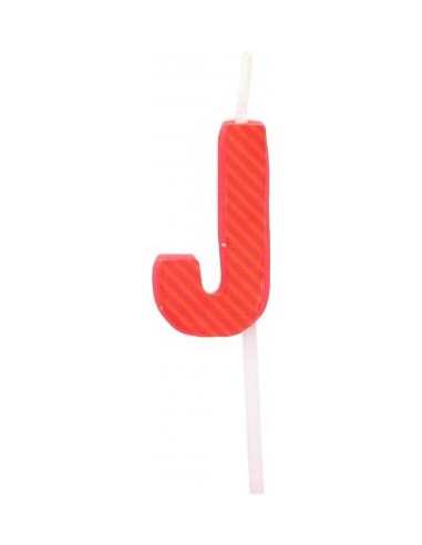 Bougie anniversaire lettre j rouge