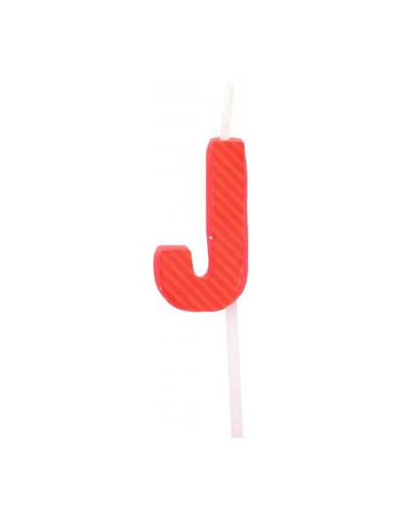 Bougie anniversaire lettre j rouge