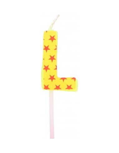 Bougie anniversaire lettre l jaune