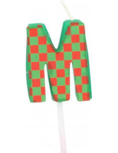 Bougie anniversaire lettre m vert