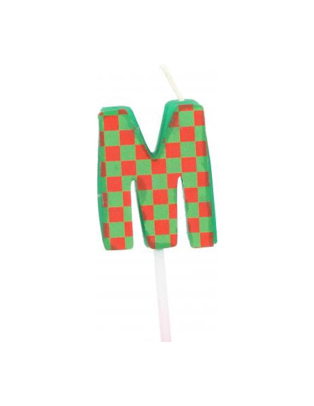 Bougie anniversaire lettre m vert