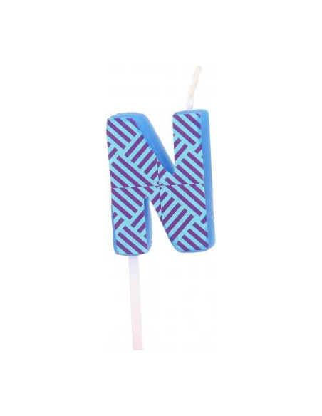 Bougie anniversaire lettre n bleu