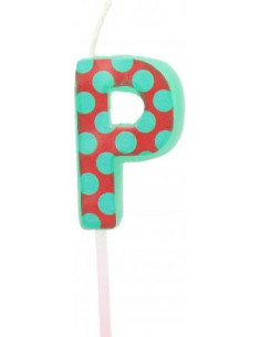 Bougie anniversaire lettre p vert