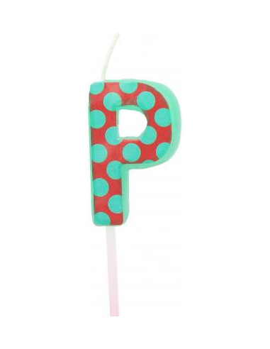 Bougie anniversaire lettre p vert
