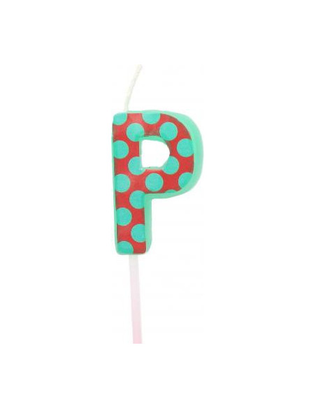 Bougie anniversaire lettre p vert