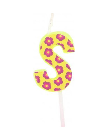 Bougie anniversaire lettre s jaune