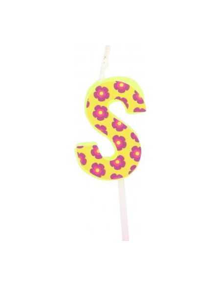 Bougie anniversaire lettre s jaune