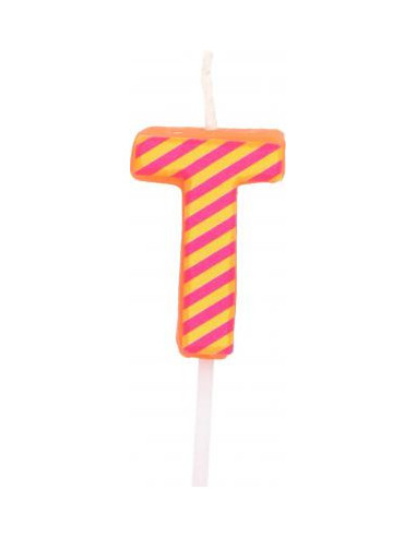 Bougie anniversaire lettre t orange