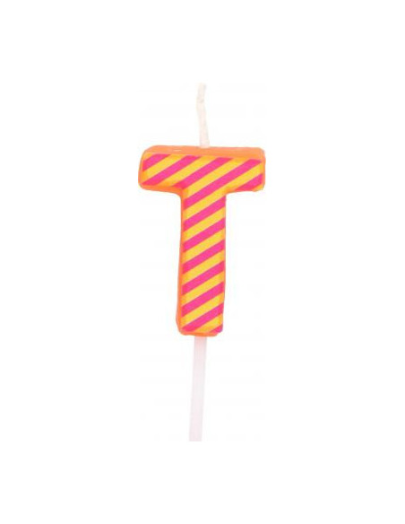 Bougie anniversaire lettre t orange