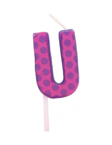 Bougie anniversaire lettre u violet