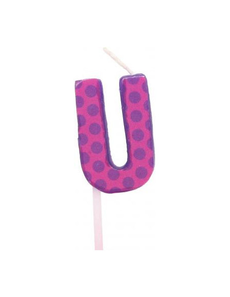 Bougie anniversaire lettre u violet