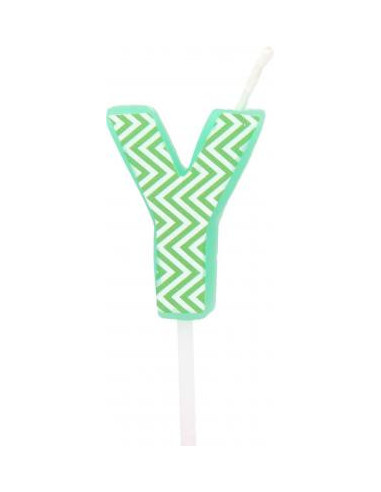 Bougie anniversaire lettre y vert