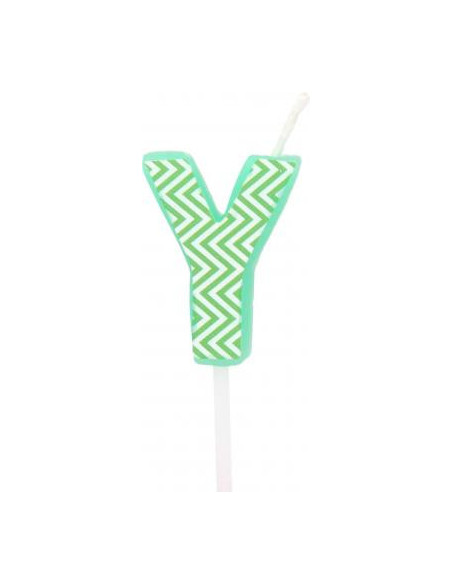 Bougie anniversaire lettre y vert