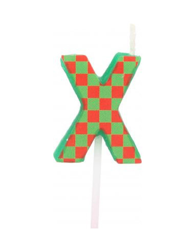 Bougie anniversaire lettre x vert