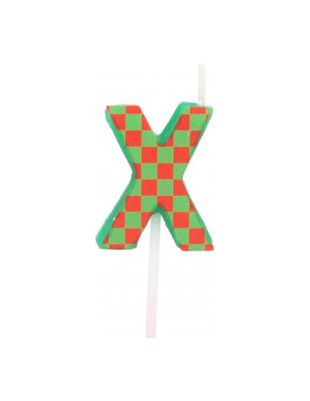 Bougie anniversaire lettre x vert