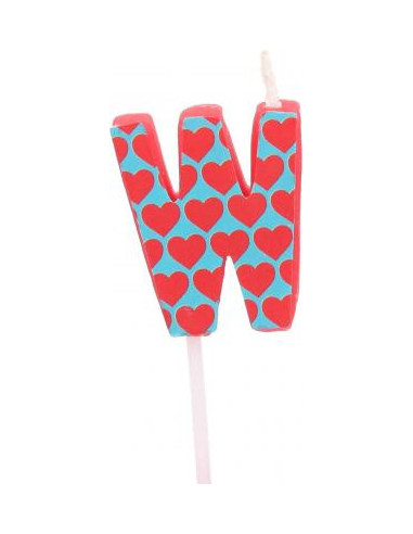 Bougie anniversaire lettre w rouge