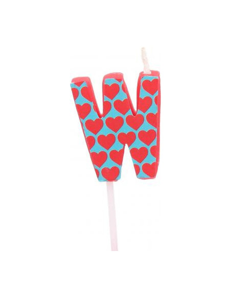 Bougie anniversaire lettre w rouge